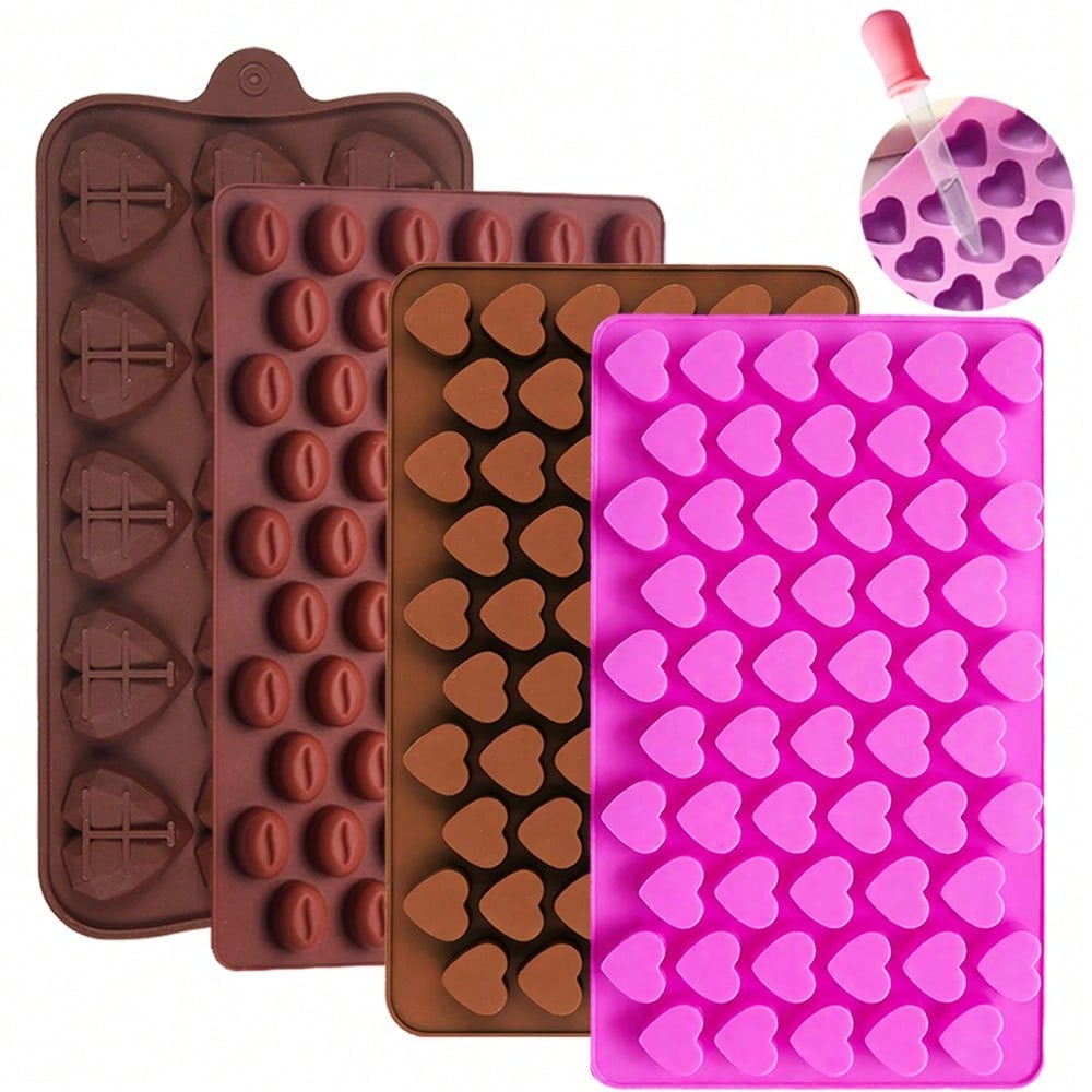 Candle Wax Scale - 2個/セット ハート型コーヒー豆型シリコンキャンドルモールド プラスチックスケールドロッパー付き ドリップレジン・ソイワックス作成ツールに最適